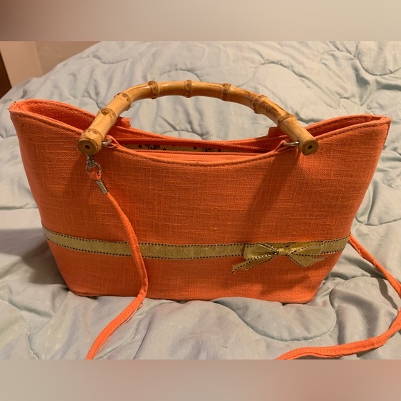 Satchel with bamboo too handle - Picture 1 of 7